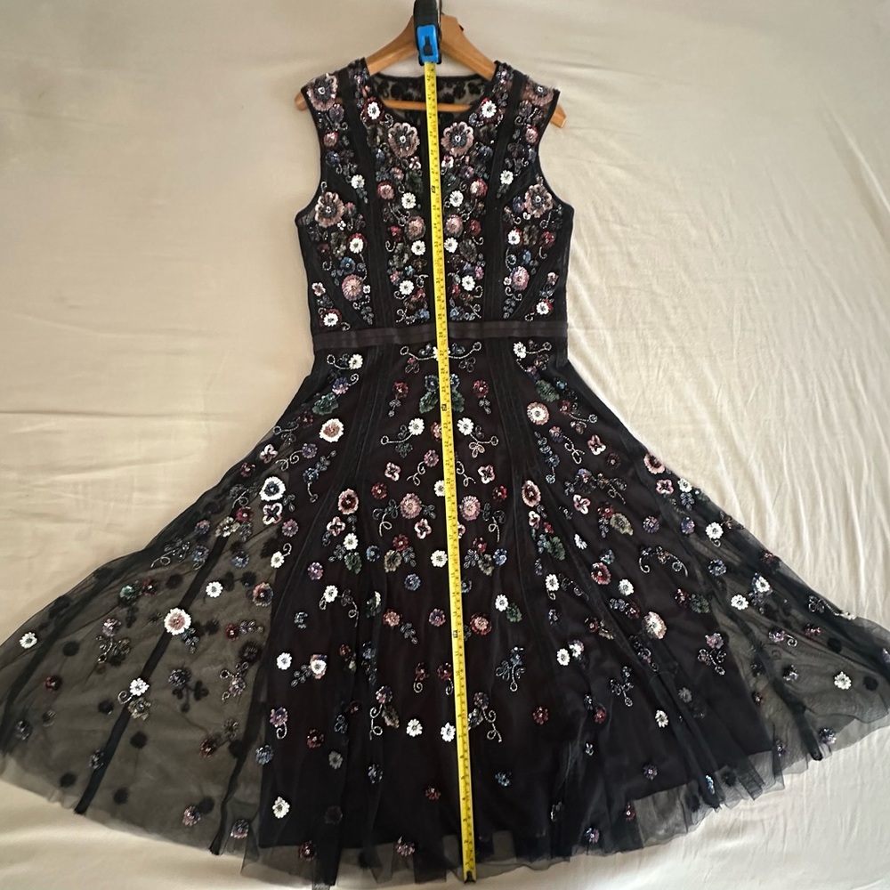Needle & Thread Black and Pink Embellished Midi Dress - Picture 2 of 10